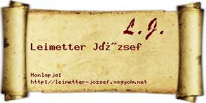 Leimetter József névjegykártya